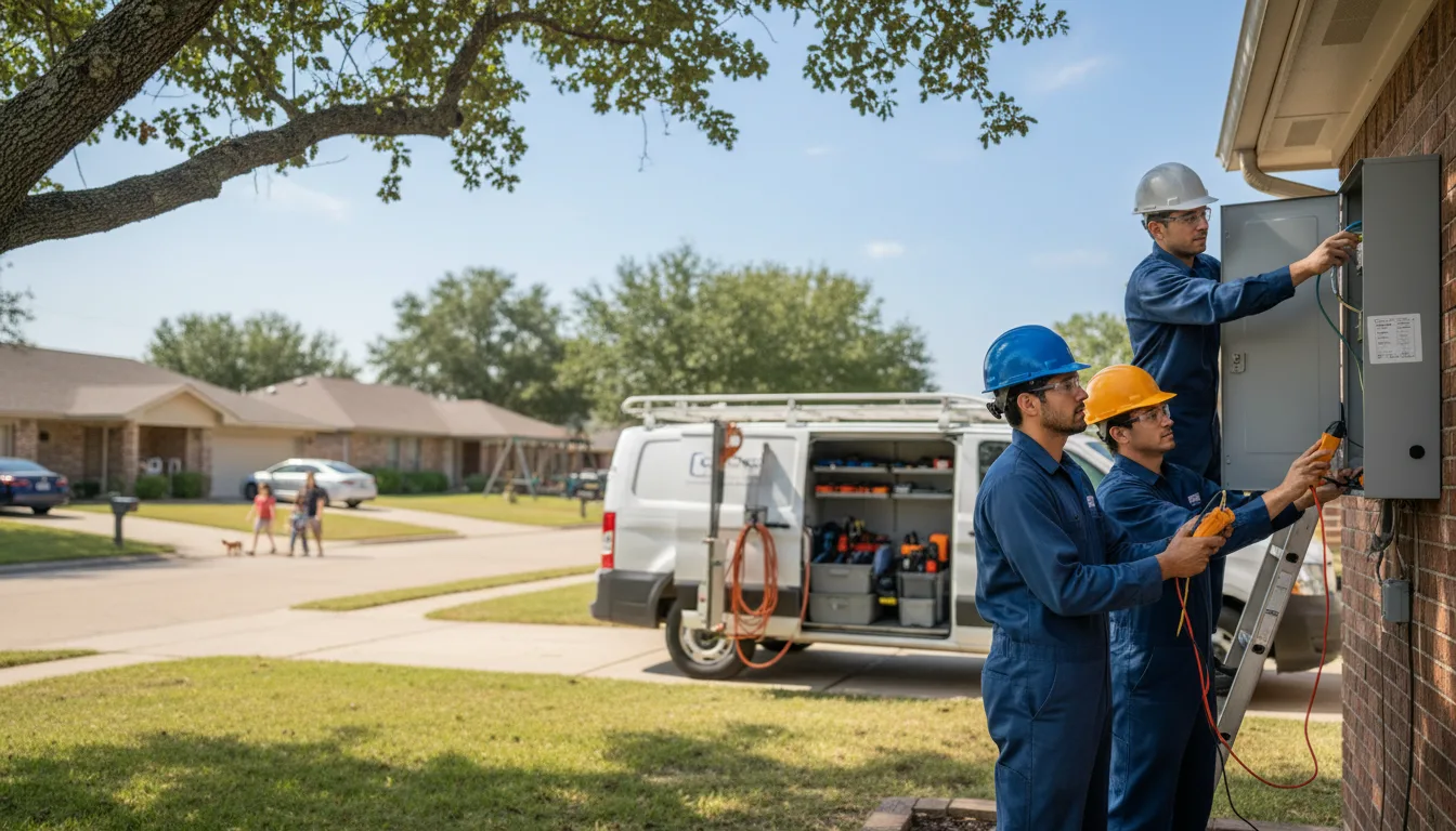 Certified electrician providing emergency electrical services in Rowlett, TX